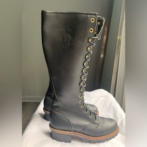 Vintage Chippewa knee high steel tie lace up boots